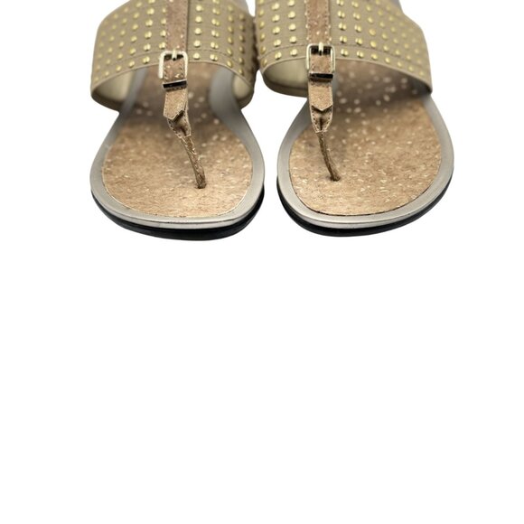 Soft Style Hush Puppies Womens 9.5 Gold Studded Slip-On Adjustable Strap - Picture 12 of 13